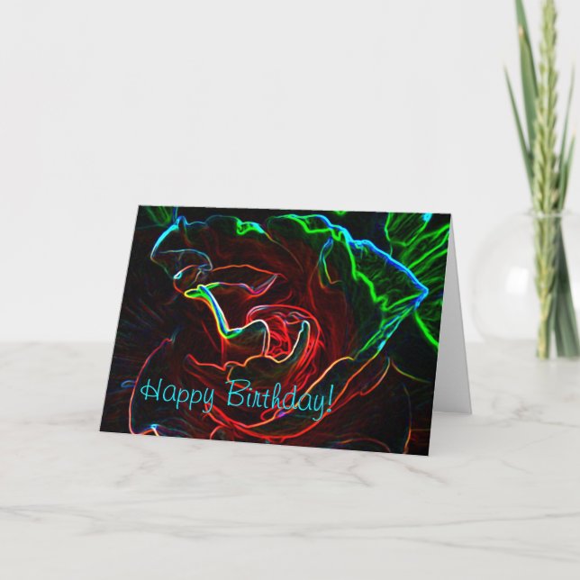 Abstract Rose birthday Card (Front)
