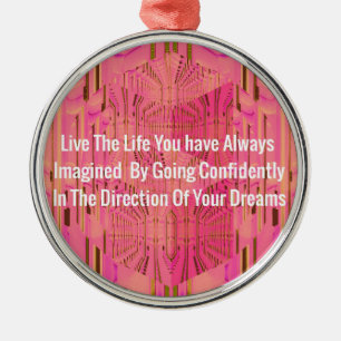 Abstract Rose Colour Positive Encouragement Chic Metal Ornament