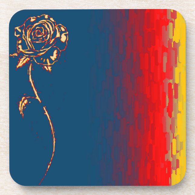 Abstract Rose Cork Coaster (Front)