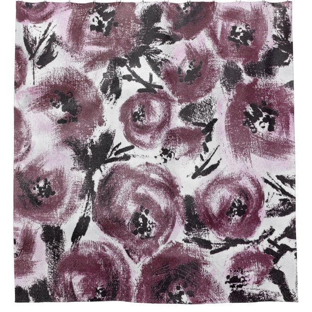 Abstract rose fabric, diverse textures. shower curtain (Front)