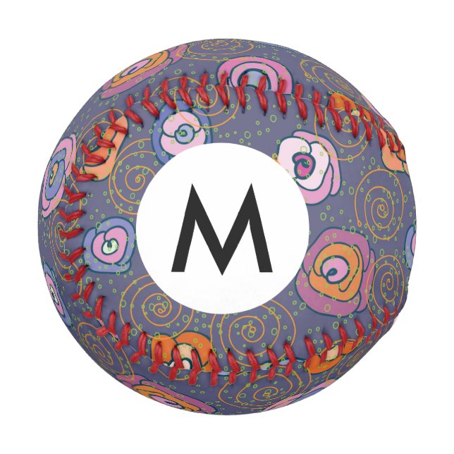Abstract rose field pattern baseball (Front Left)