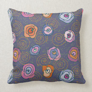 Abstract rose field pattern cushion