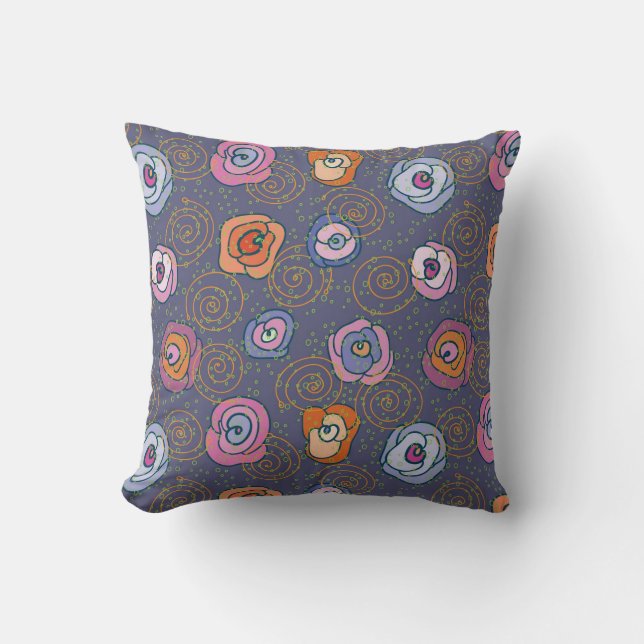 Abstract rose field pattern cushion (Front)