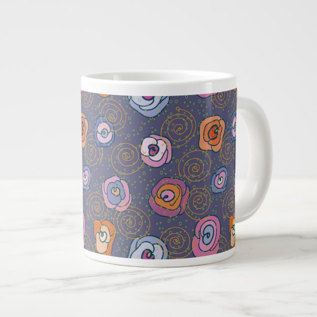 Abstract rose field pattern large coffee mug (Front Right)