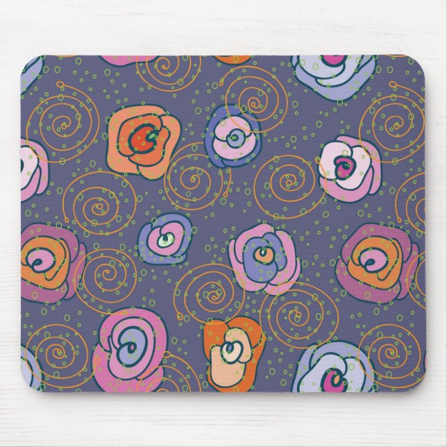 Abstract rose field pattern mouse pad (Front)