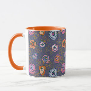 Abstract rose field pattern mug