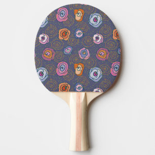 Abstract rose field pattern ping pong paddle