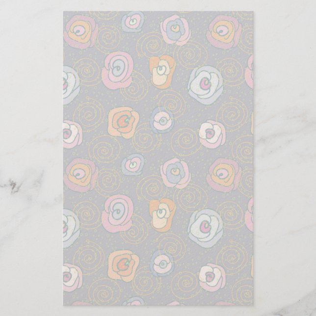 Abstract rose field pattern stationery (Front)