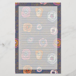 Abstract rose field pattern stationery