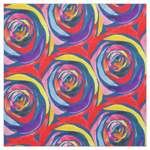 Abstract rose flower pop art fabric