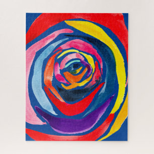 Abstract rose flower pop art jigsaw puzzle