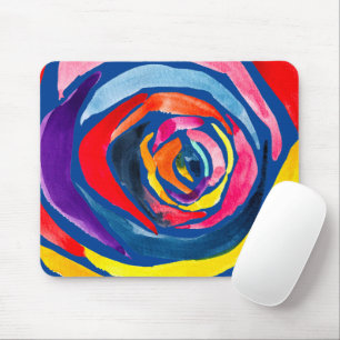 Abstract rose flower pop art mouse pad