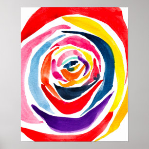 Abstract rose flower pop art poster