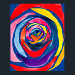 Abstract rose flower pop art poster<br><div class="desc">Pop art from original watercolor painting of an abstract rose with colourful cartoonish colours. Bright pop art style.</div>