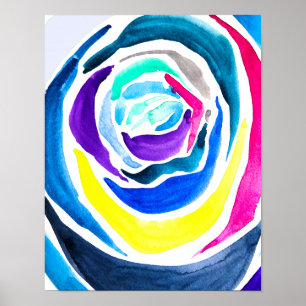 Abstract rose flower pop art poster
