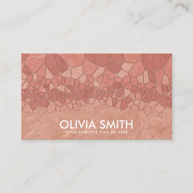 Abstract Rose Gold Cells Business Card (Front)