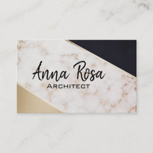 *~* Abstract Rose Gold Foil Geometric Block Business Card