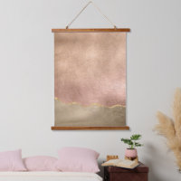 Abstract Rose Gold Iridescent Brushed Metal Effect