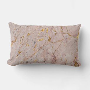 Abstract Rose Gold Marble Lumbar Cushion
