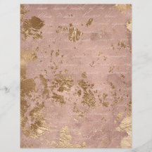 Abstract Rose Gold Textures Scrapbook Paper Sheet