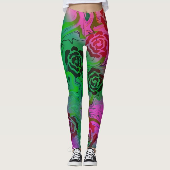 abstract rose  leggings (Front)