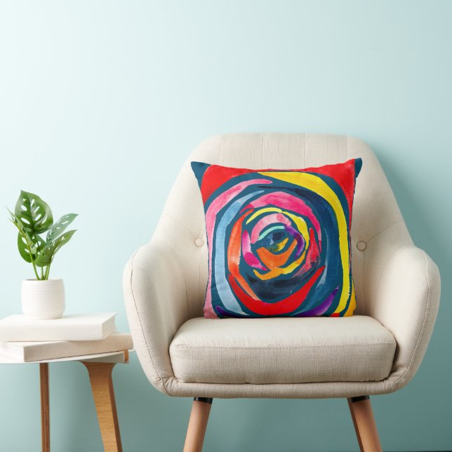 Abstract rose watercolor pop art cushion (Chair)