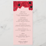 Abstract Roses and Poppies Wedding Menu<br><div class="desc">This invitation was created for a bold, floral affair with roses and poppies and bright colours. Menu text can be a bit cumbersome; please don't hesitate to DM your specific text and I will quickly format an alternative with the appropriate number of courses and dishes being offered. Other design changes...</div>