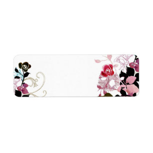 Abstract roses Avery Label Return Address Label