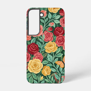 Abstract Roses Butterflies Samsung Cases