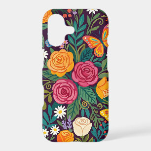 Abstract Roses Garden Butterflies iPhone Cases