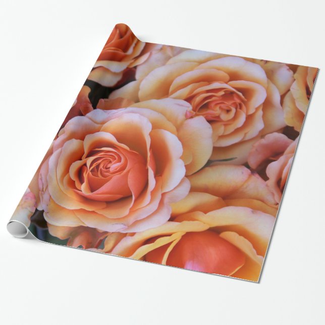 Abstract Roses Garden Elegant Floral Wrappin Wrapping Paper (Unrolled)