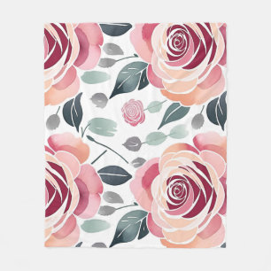 Abstract Roses In Pastel Colors Fleece Blanket