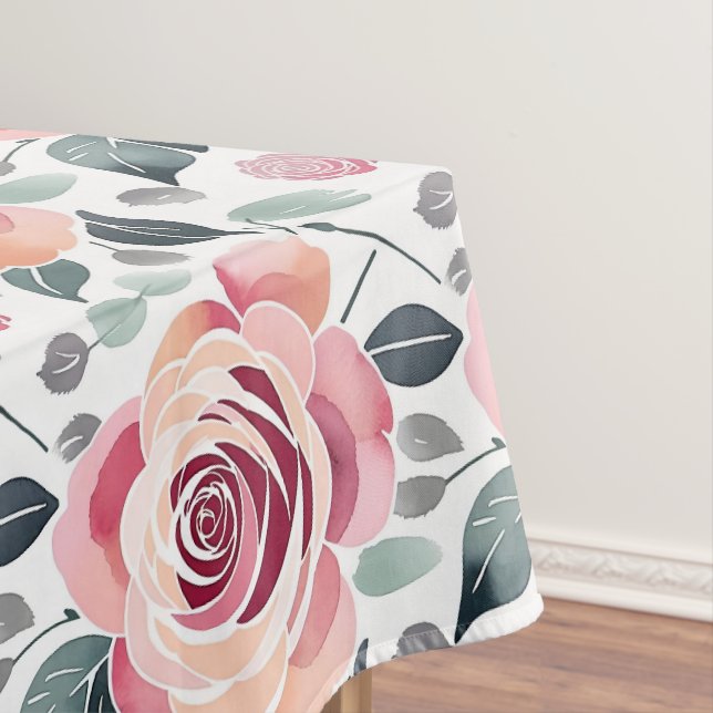 Abstract Roses In Pastel Colors  Tablecloth (In Situ)