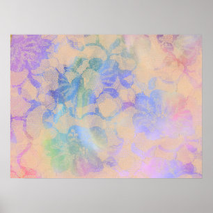 Abstract Roses In Pastel Colours Poster