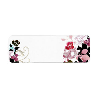 Abstract roses Label Return Address Label