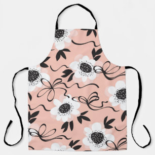 Abstract roses, pale colours, vintage pattern. apron