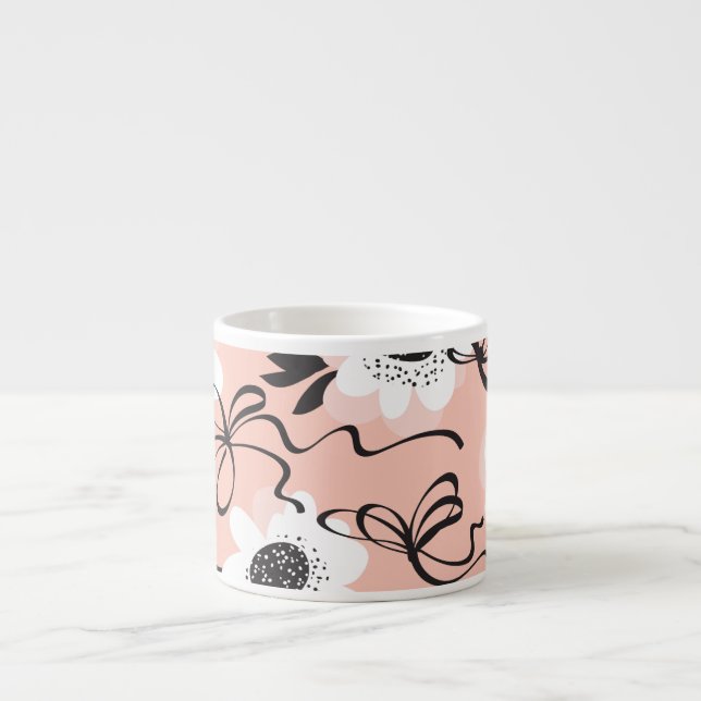 Abstract roses, pale colours, vintage pattern. espresso cup (Front)