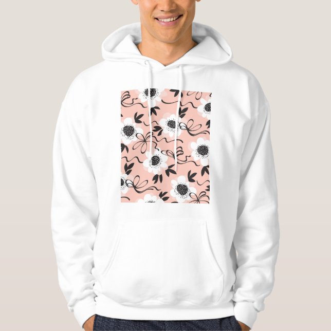 Abstract roses, pale colours, vintage pattern. hoodie (Front)