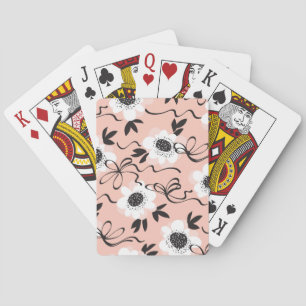 Abstract roses, pale colours, vintage pattern. playing cards
