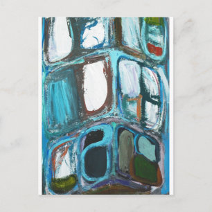 Abstract Round Bold City Blocks Postcard