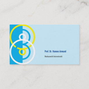 Abstract round logo blue yellow business card
