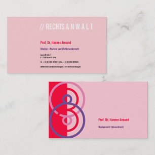 Abstract round logo red purple business card