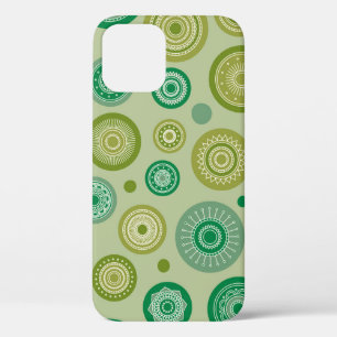 Abstract round ornaments seamless vintage pattern. iPhone 12 case
