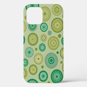 Abstract round ornaments seamless vintage pattern. iPhone 12 case