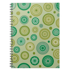 Abstract round ornaments seamless vintage pattern. notebook