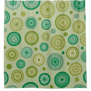 Abstract round ornaments seamless vintage pattern. shower curtain