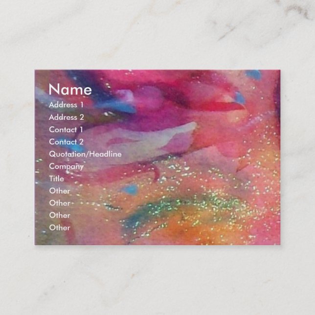 ABSTRACT RUBY,bright red blue pink Business Card (Front)