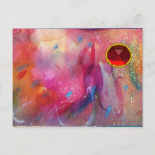 ABSTRACT RUBY POSTCARD