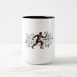 Abstract Runner Graffiti Street Art Two-Tone Coffee Mug