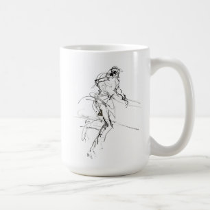 Abstract Runner Motion Sketch Coffee Mug